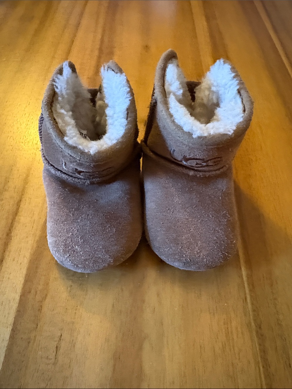 Kids Cozy Ugg Booties in Brown with Faux Shearling